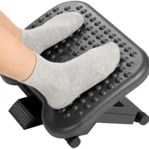 HUANUO adjustable black under desk footrest with textured massage surface