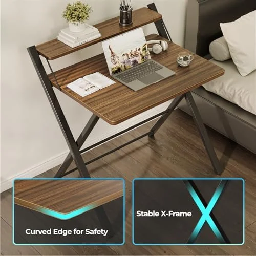 GreenForest folding desk folded flat for space-saving storage