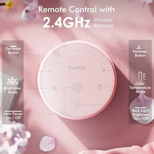 Quntis pink monitor light bar with stepless brightness and color temperature adjustment