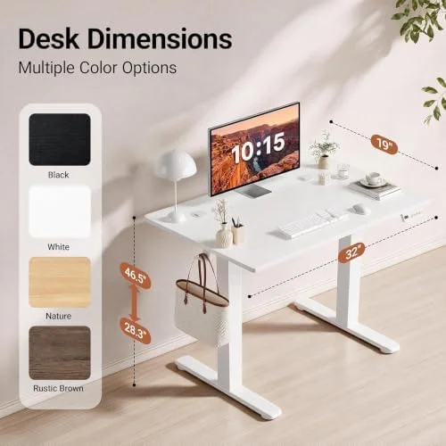 Claiks 32-inch adjustable desk with three memory height presets